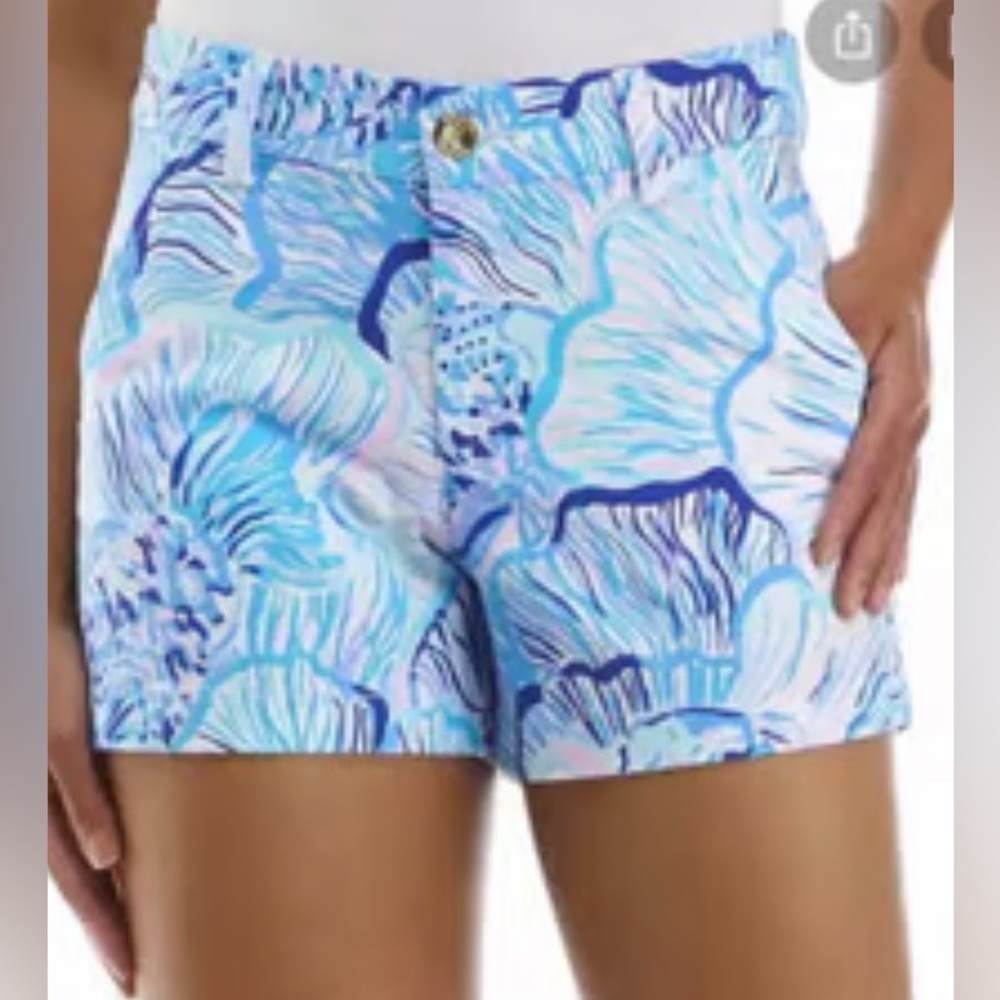 Lilly Pulitzer Blue and White Floral Shorts